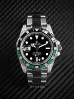 Rolex GMT-Master II 40 mm – Oystersteel – "Sprite" Custom Diamond-Set with Green/Black Gemstone Bezel