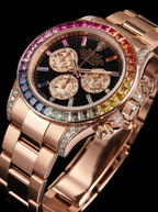 Rolex Cosmograph Daytona 40 mm – Rose Gold – Custom Chronograph Dial & Rainbow Bezel – Oyster