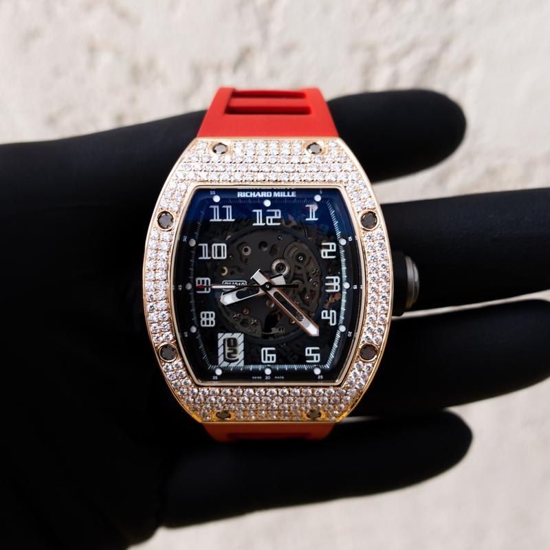 RICHARD MILLE RM 010 – SKELETONISED AUTOMATIC ROSE GOLD – CUSTOM DIAMOND SET