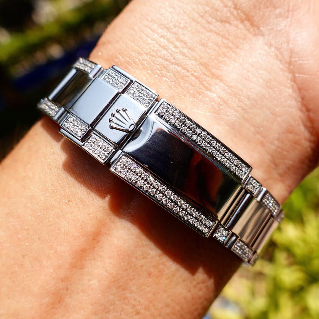 ROLEX YACHT-MASTER II – OYSTERSTEEL – OYSTER – CUSTOM DIAMOND SET