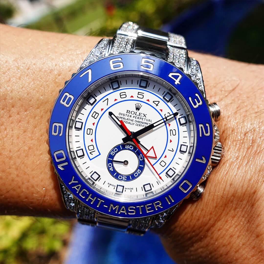 ROLEX YACHT-MASTER II – OYSTERSTEEL – OYSTER – CUSTOM DIAMOND SET
