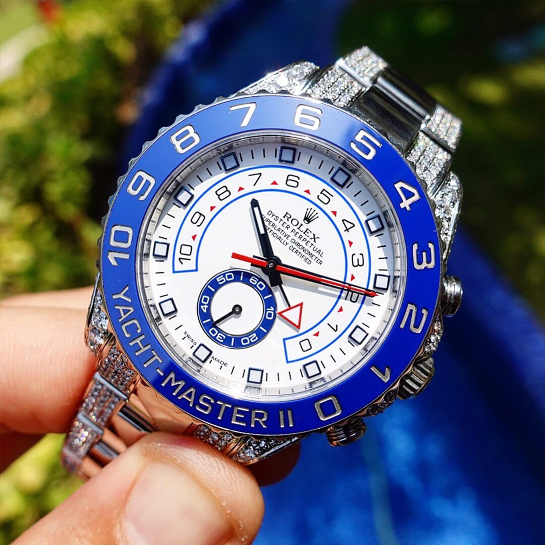 ROLEX YACHT-MASTER II – OYSTERSTEEL – OYSTER – CUSTOM DIAMOND SET