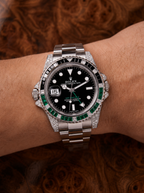 Rolex GMT-Master II 40 mm – Oystersteel – "Sprite" Custom Diamond-Set with Green/Black Gemstone Bezel