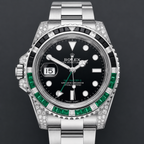 Rolex GMT-Master II 40 mm – Oystersteel – "Sprite" Custom Diamond-Set with Green/Black Gemstone Bezel