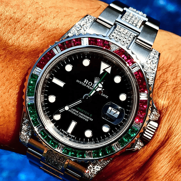 ROLEX GMT-MASTER II – OYSTERSTEEL “ITALIANO”- OYSTER – CUSTOM DIAMOND SET