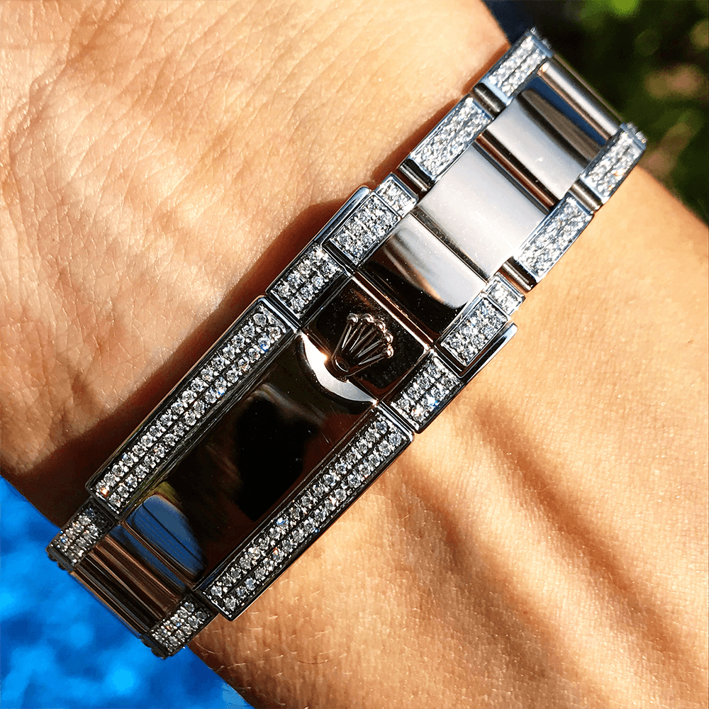 ROLEX YACHT-MASTER 40 – 18CT EVEROSE & OYSTERSTEEL – OYSTER – CUSTOM DIAMOND SET (CHOCOLATE)