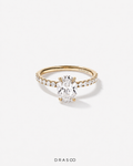 1.81 Carat TW Oval Lab-Grown Diamond Side Accent Engagement Ring in 14K Yellow Gold