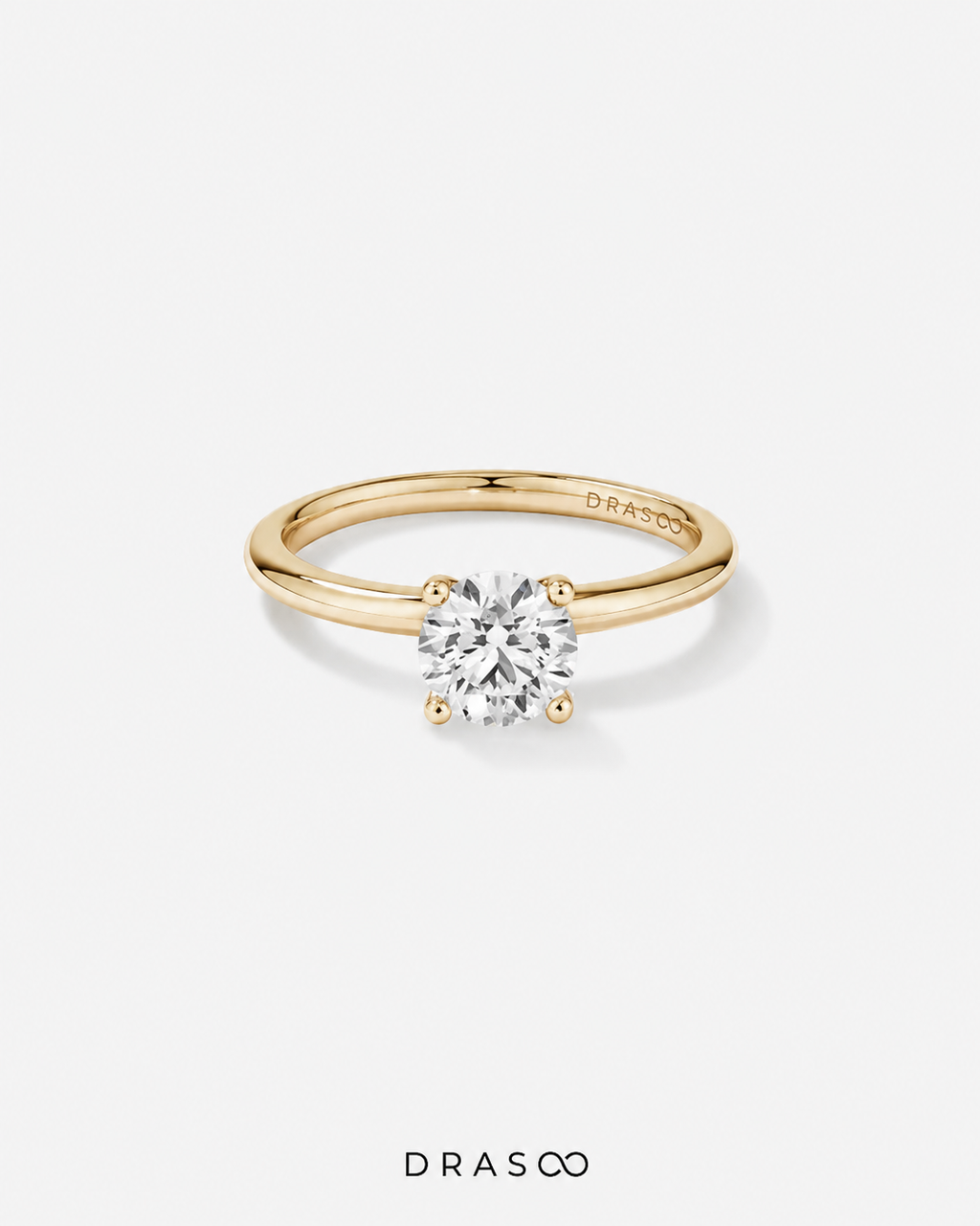1.00 Carat TW Round Brilliant Lab-Grown Diamond Solitaire Engagement Ring in 14K Yellow Gold