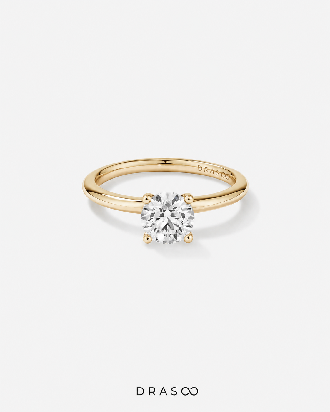 1.00 Carat TW Round Brilliant Lab-Grown Diamond Solitaire Engagement Ring in 14K Yellow Gold