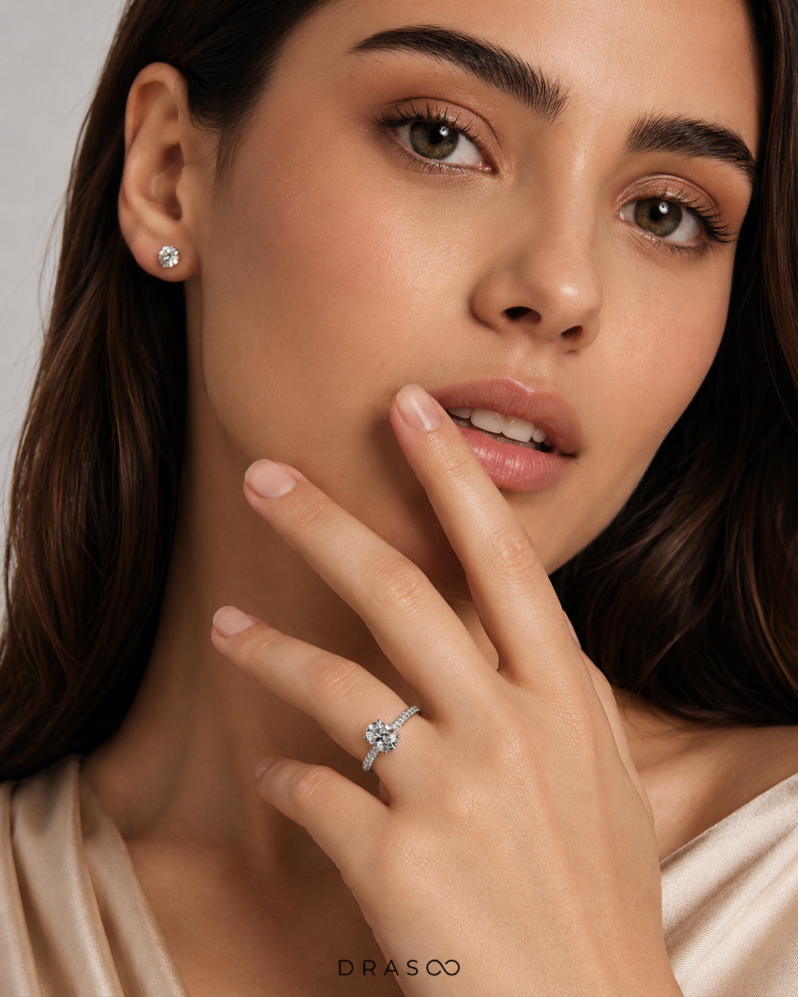 1.95 Carat TW Oval Cut Lab-Grown Diamond Side Accent Engagement Ring in 14K Rose Gold