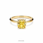 Engagement Ring with a Cushion-Cut Yellow Diamond in 10K Yellow Gold