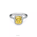 Cushion-Cut Halo Engagement Ring with a Diamond Platinum Band