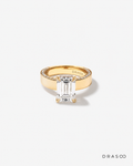 4.56 Carat TW Emerald Cut Lab-Grown Diamond Engagement Ring in 18K Yellow Gold