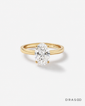 3.10 Carat TW Oval Cut Lab-Grown Diamond Ring in 10K Yellow Gold