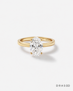 3.10 Carat TW Oval Cut Lab-Grown Diamond Ring in 10K Yellow Gold
