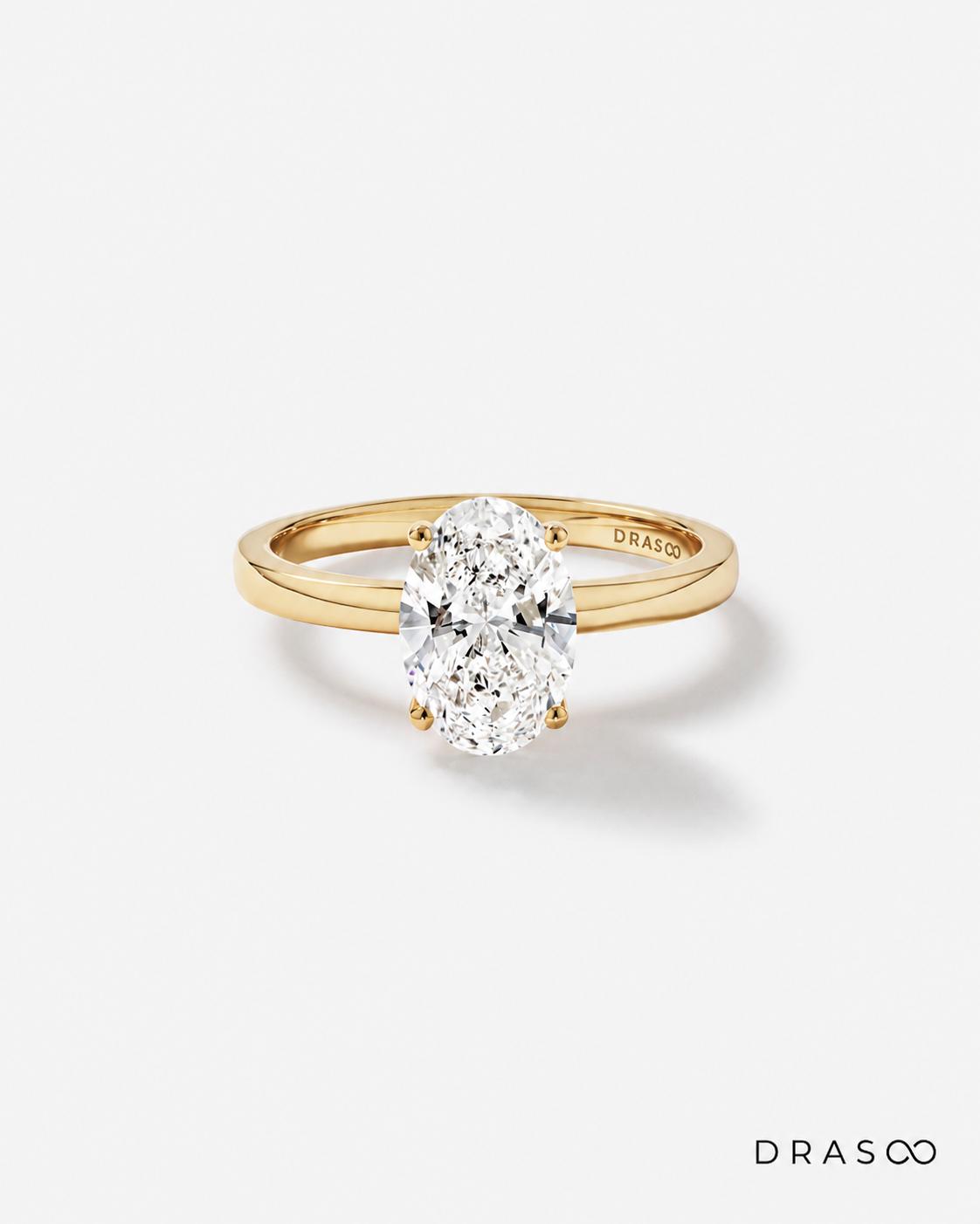 3.10 Carat TW Oval Cut Lab-Grown Diamond Ring in 10K Yellow Gold