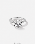 3.50 Carat TW Round Brilliant Lab-Grown Diamond Engagement Ring in 18K White Gold