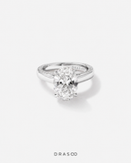4.47 Carat TW Oval Cut Lab-Grown Diamond Engagement Ring in 18K White Gold