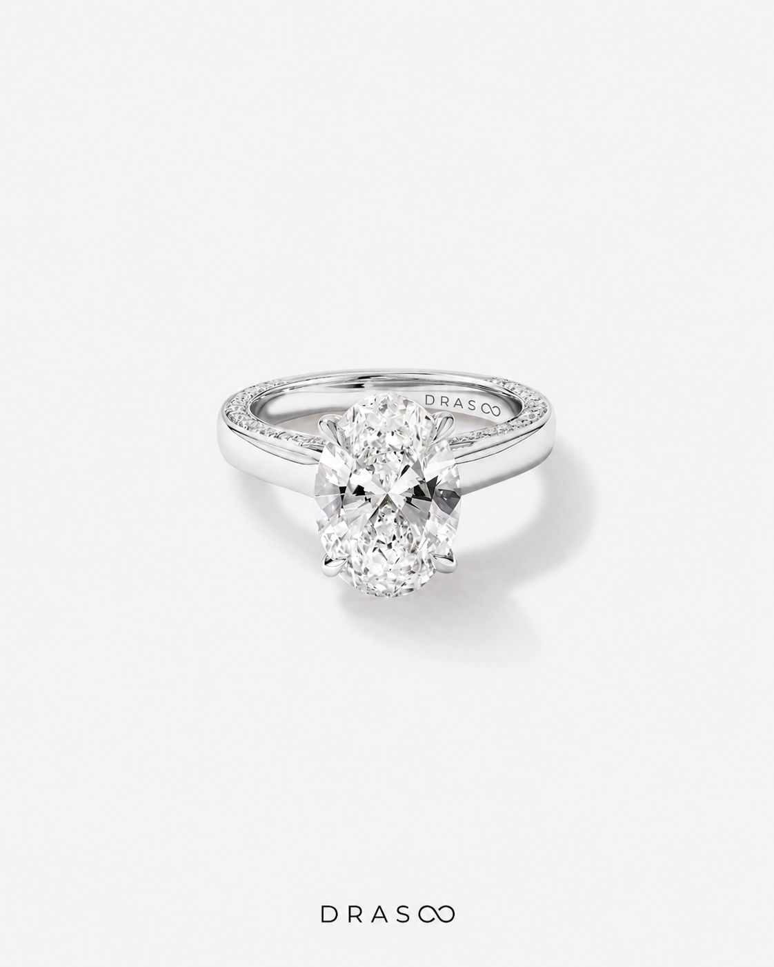 4.47 Carat TW Oval Cut Lab-Grown Diamond Engagement Ring in 18K White Gold