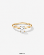 0.70 Carat TW Oval Laboratory-Grown Diamond Solitaire Engagement Ring in 14kt Rose Gold