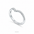 V Ring in Platinum with Diamonds