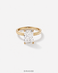 3.10 Carat TW Radiant Cut Lab-Grown Diamond Solitaire Ring in 18K Yellow Gold