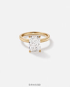 3.10 Carat TW Radiant Cut Lab-Grown Diamond Solitaire Ring in 18K Yellow Gold