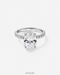 3.50 Carat TW Oval Cut Lab-Grown Diamond Engagement Ring in 18K White Gold