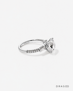 4.59 Carat TW Round Brilliant &amp; Baguette Lab-Grown Diamond Engagement Ring in 18K White Gold