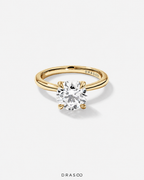 2.25 Carat Round Brilliant Lab-Grown Diamond Solitaire Ring in 14K Rose Gold