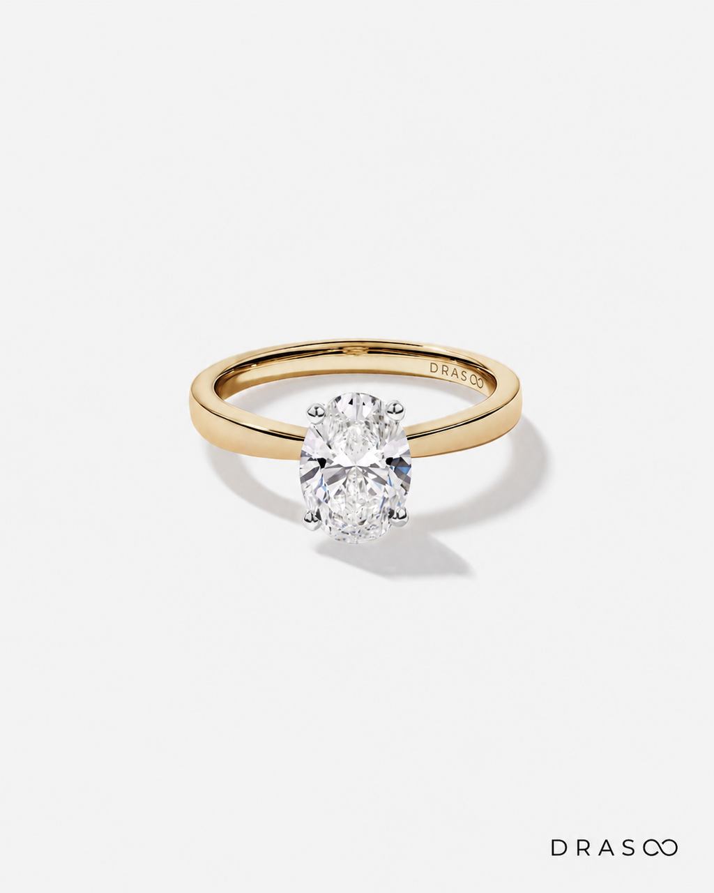 1.50 Carat TW Oval Cut Lab-Grown Diamond Solitaire Engagement Ring in 14K Yellow &amp; White Gold