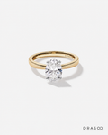 1.50 Carat TW Oval Cut Lab-Grown Diamond Solitaire Engagement Ring in 14K Yellow &amp; White Gold