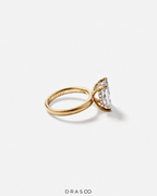 3.10 Carat TW Radiant Cut Lab-Grown Diamond Solitaire Ring in 18K Yellow Gold