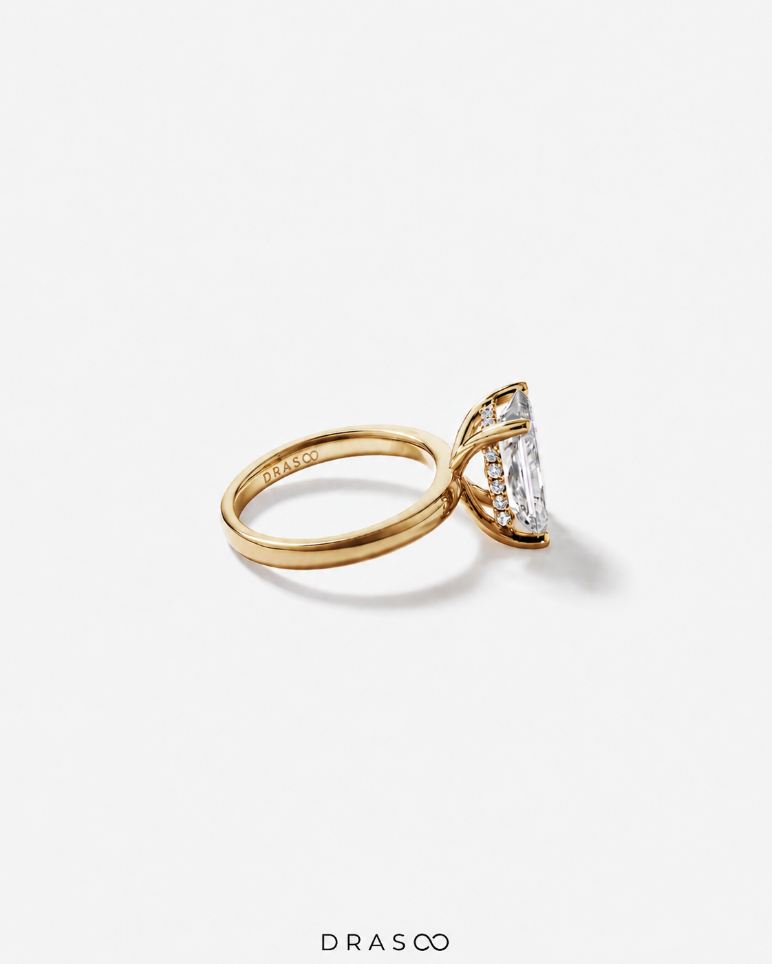 3.10 Carat TW Radiant Cut Lab-Grown Diamond Solitaire Ring in 18K Yellow Gold