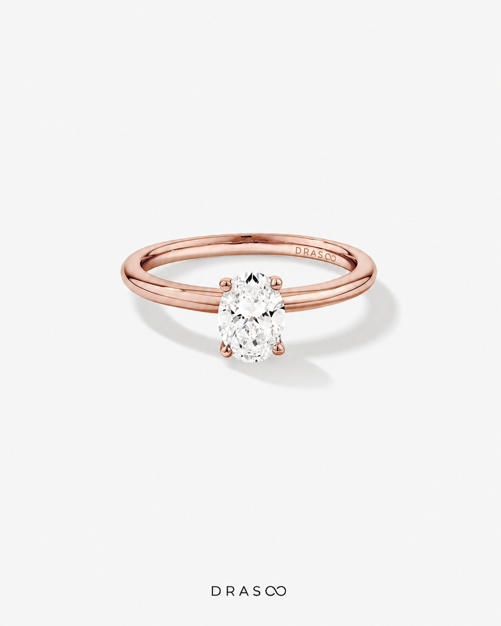 0.70 Carat TW Oval Laboratory-Grown Diamond Solitaire Engagement Ring in 14kt Rose Gold