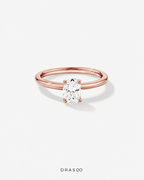 0.70 Carat TW Oval Laboratory-Grown Diamond Solitaire Engagement Ring in 14kt Rose Gold
