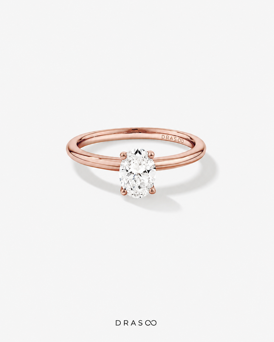 0.70 Carat TW Oval Laboratory-Grown Diamond Solitaire Engagement Ring in 14kt Rose Gold