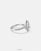 3.60 Carat TW Pear Cut Lab-Grown Diamond Halo Engagement Ring in 18K White Gold