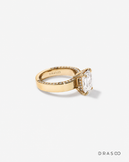 4.56 Carat TW Emerald Cut Lab-Grown Diamond Engagement Ring in 18K Yellow Gold