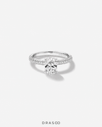 1.95 Carat TW Oval Cut Lab-Grown Diamond Side Accent Engagement Ring in 14K Rose Gold