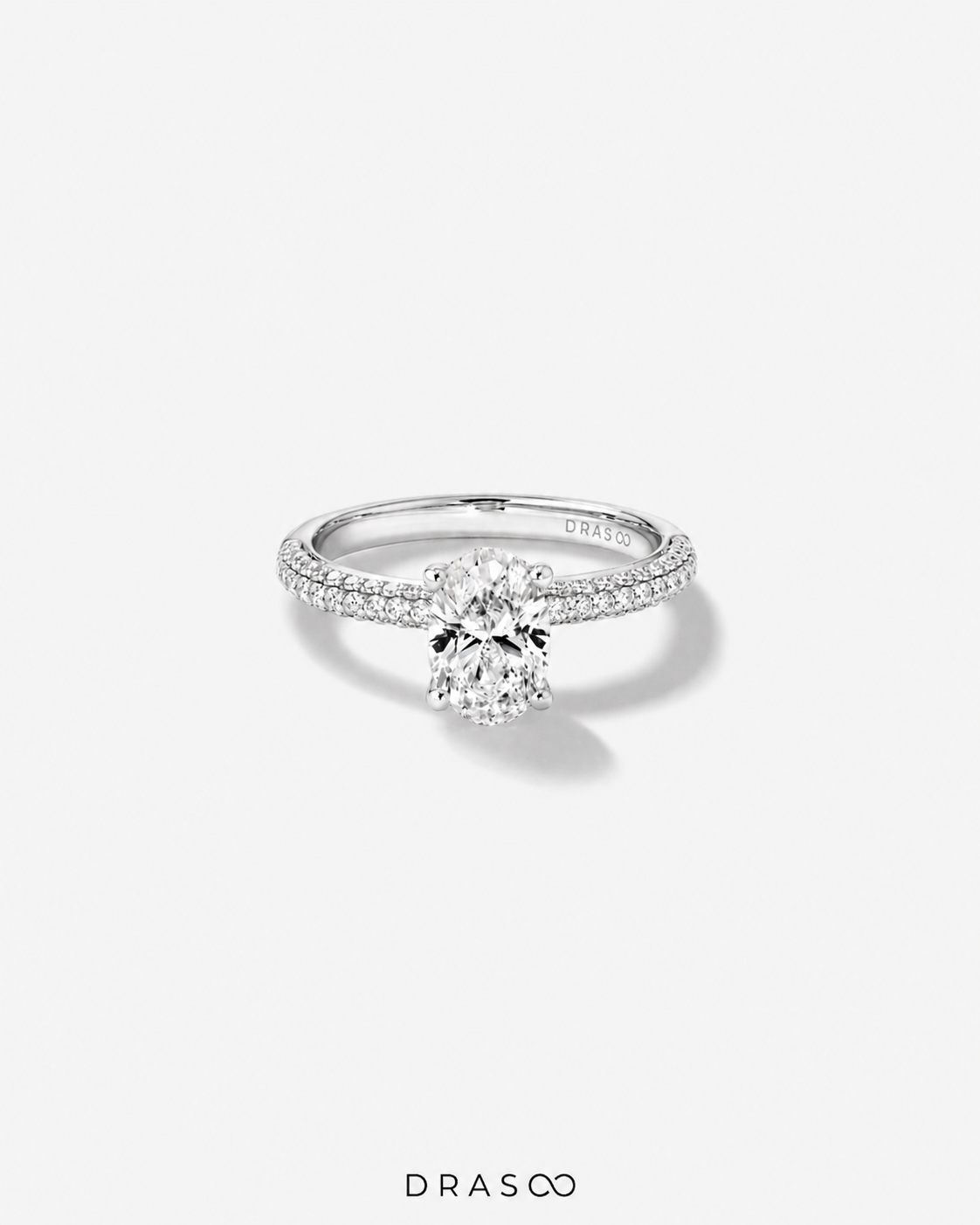 1.95 Carat TW Oval Cut Lab-Grown Diamond Side Accent Engagement Ring in 14K Rose Gold