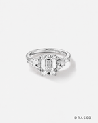 4.26 Carat TW Emerald Cut Lab-Grown Diamond Engagement Ring in 18K White Gold