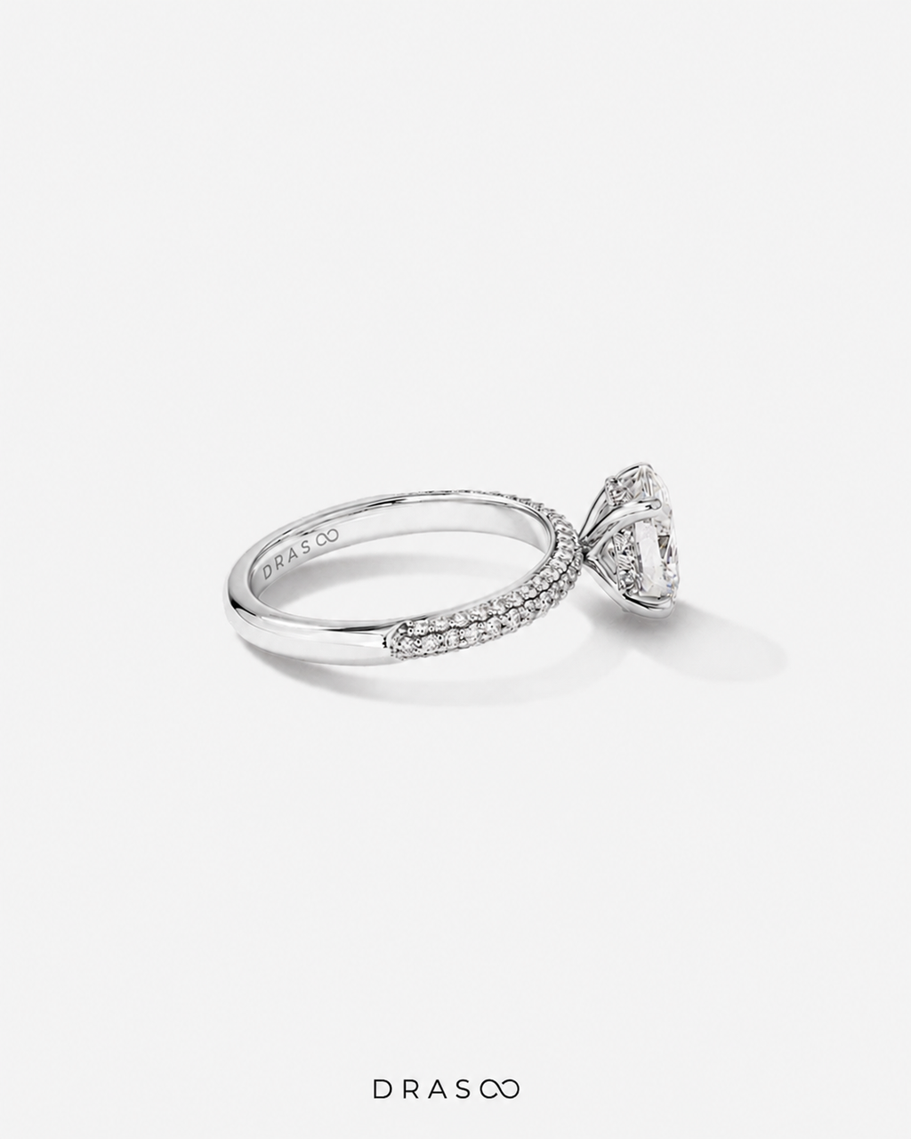 1.95 Carat TW Oval Cut Lab-Grown Diamond Side Accent Engagement Ring in 14K Rose Gold
