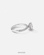 1.95 Carat TW Oval Cut Lab-Grown Diamond Side Accent Engagement Ring in 14K Rose Gold