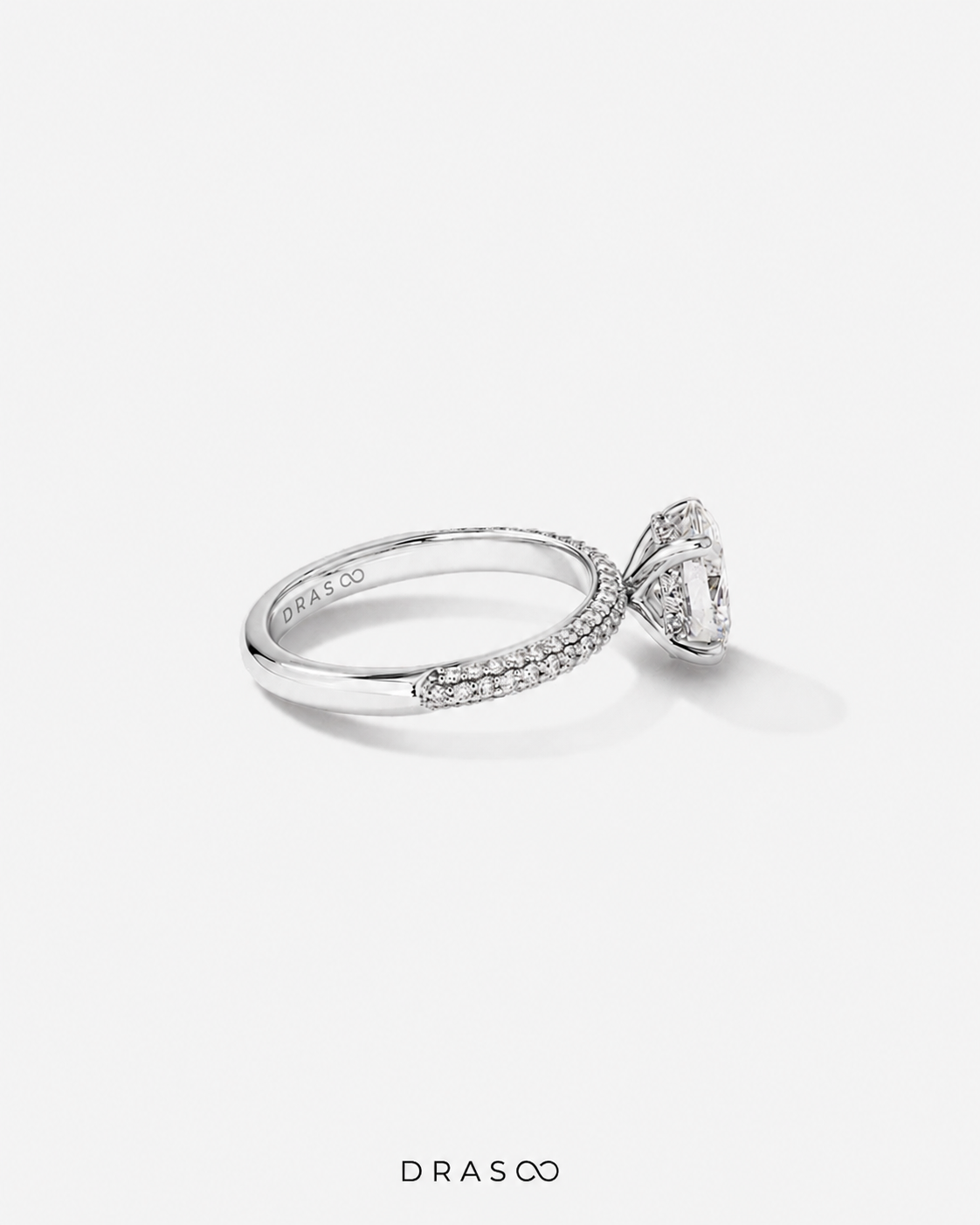 1.95 Carat TW Oval Cut Lab-Grown Diamond Side Accent Engagement Ring in 14K Rose Gold