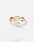 2.00 Carat TW Oval Cut Lab-Grown Diamond Solitaire Engagement Ring in 14K Yellow &amp; White Gold