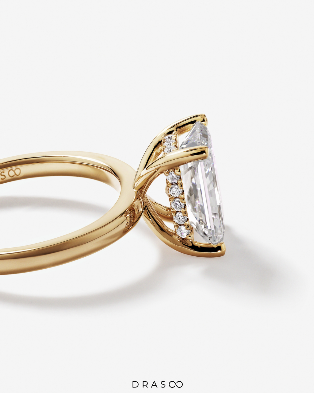 3.10 Carat TW Radiant Cut Lab-Grown Diamond Solitaire Ring in 18K Yellow Gold
