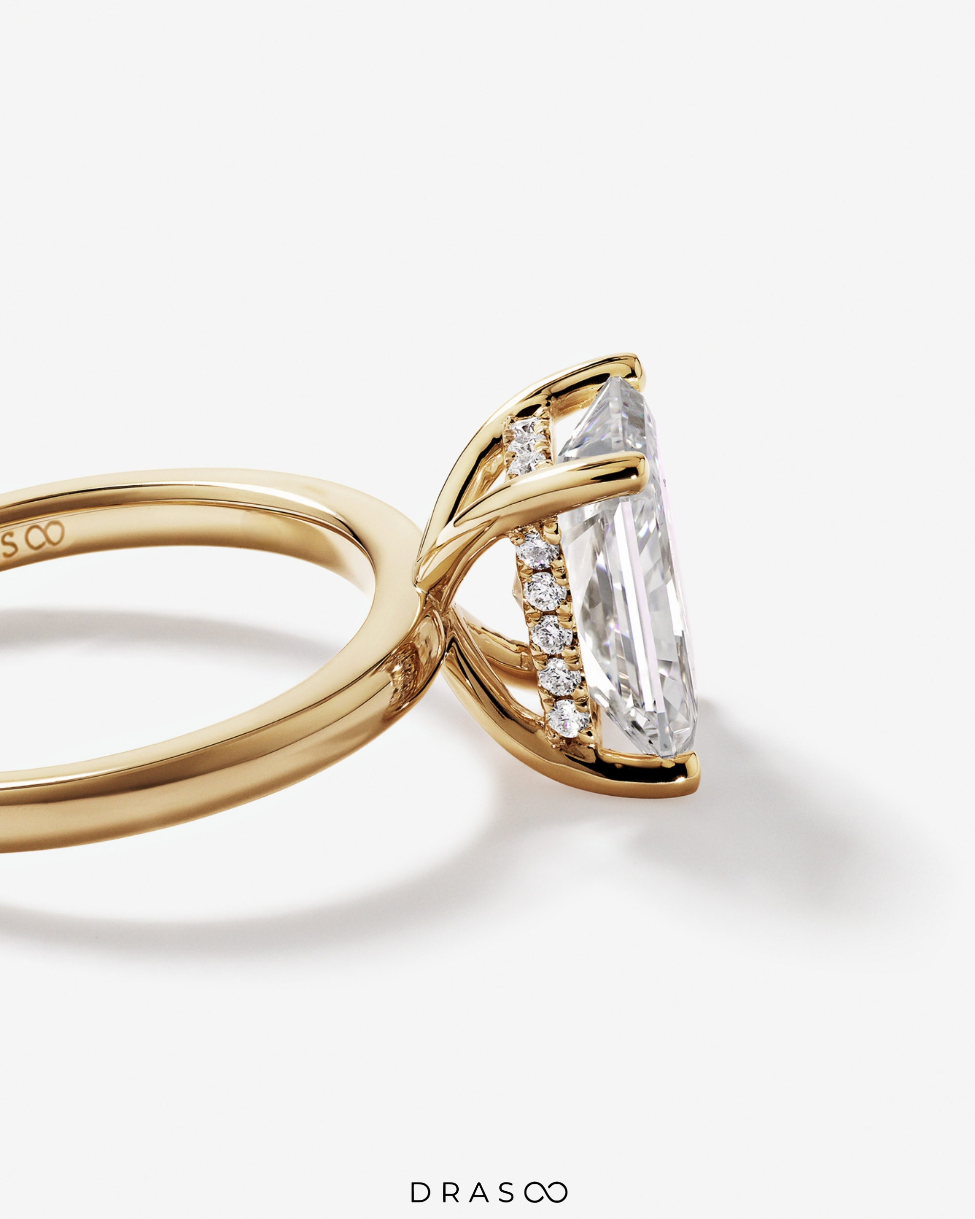 3.10 Carat TW Radiant Cut Lab-Grown Diamond Solitaire Ring in 18K Yellow Gold