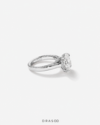 4.47 Carat TW Oval Cut Lab-Grown Diamond Engagement Ring in 18K White Gold