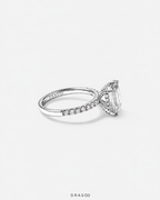 3.50 Carat TW Emerald Cut Lab-Grown Diamond Engagement Ring in 18K White Gold